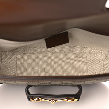 Gucci GG Supreme Monogram Web Mini Horsebit 1955 Shoulder Bag Beige Brown Sugar 4 of 10