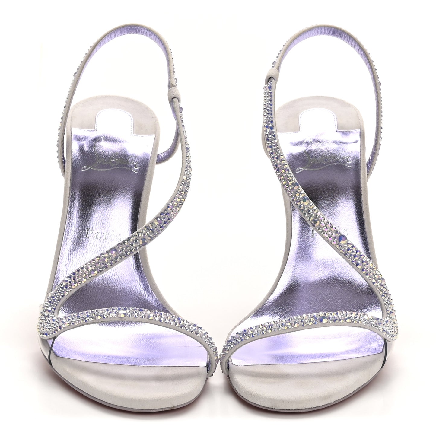 Suede Crystal Strass Rosalie 100 Sandals 40 Lilac Smoke