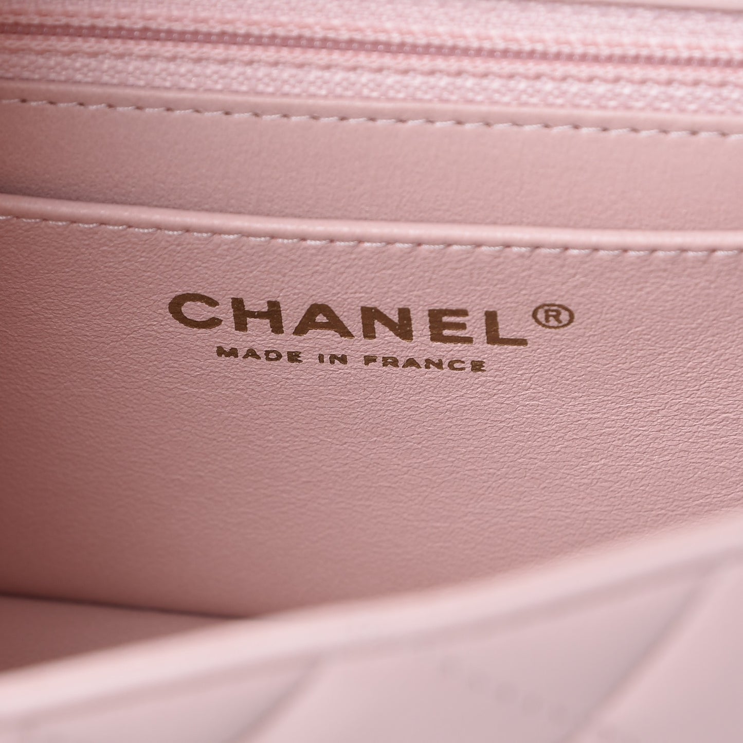 Lambskin Quilted Mini Rectangular Flap Light Pink