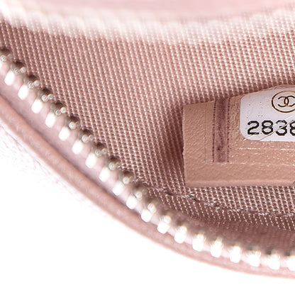 Chanel Lambskin Camellia Quilted Round Clutch With Chain Light Pink 7 of 10
