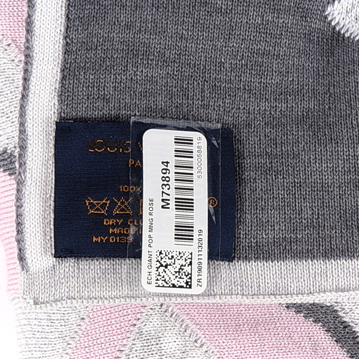 Wool Cashmere Giant Pop Monogram Scarf Rose