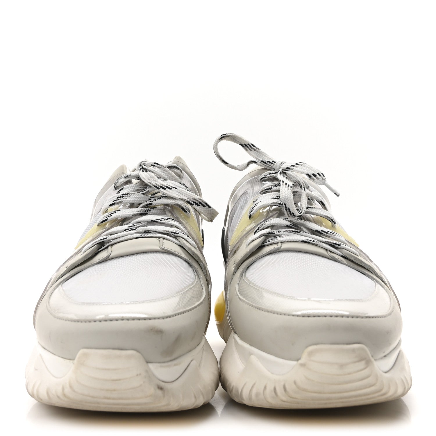 Fendi PVC Vitello Nappato Rete Womens Fancy Sneakers 39 Vetro Ghianda White 3 of 8