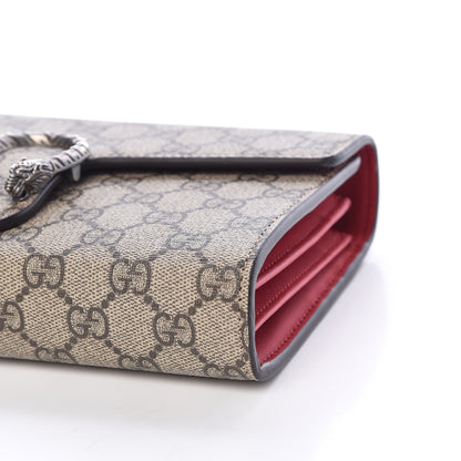 Gucci GG Supreme Monogram Mini Dionysus Chain Wallet Beige Vulcanic Red 9 of 11