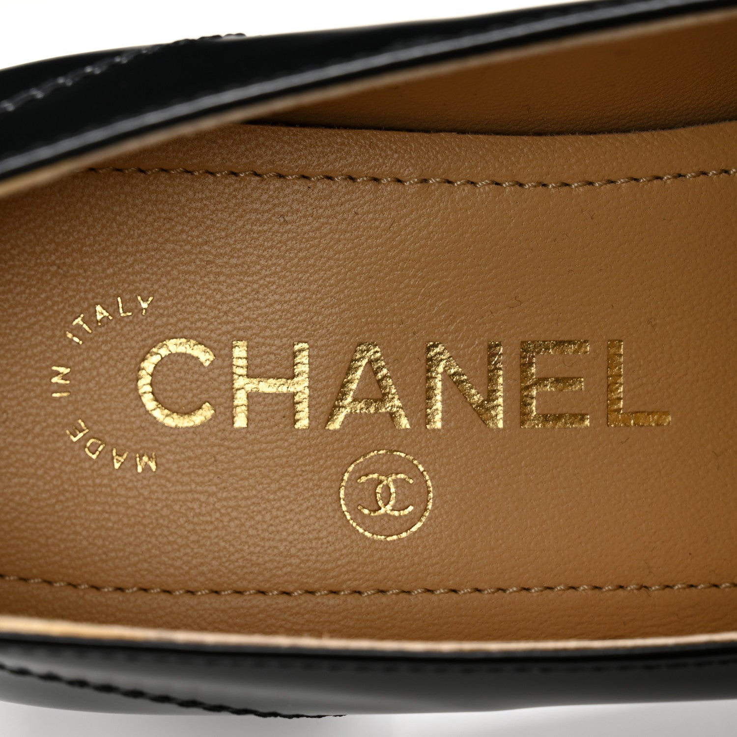 Chanel Shiny Calfskin Logo Loafers 37 Black 6 of 13
