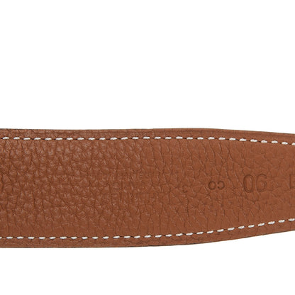 Hermes Box Togo 32mm Guilloche H Belt 90 Black Gold 5 of 9