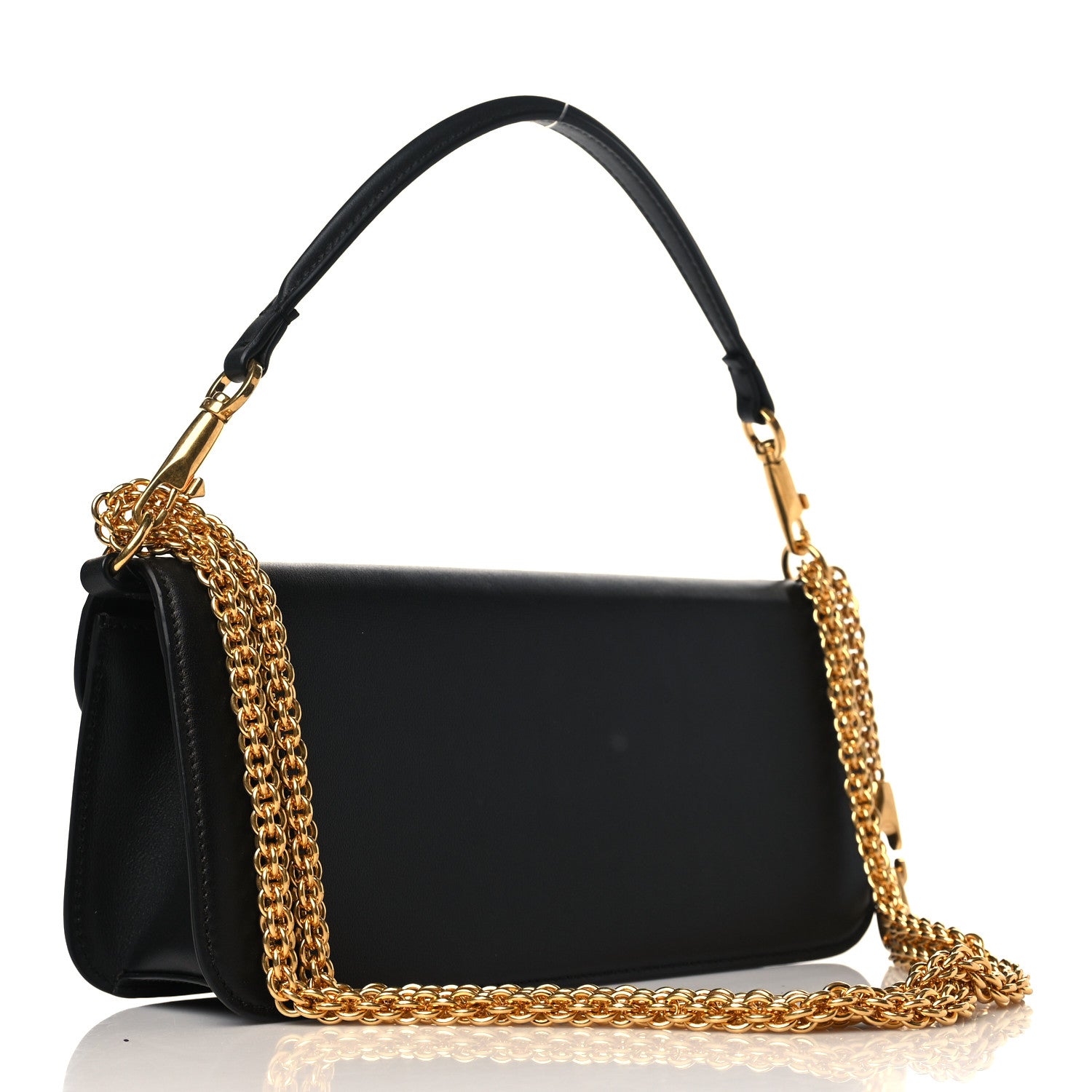 Valentino Garavani Calfskin Vlogo Loco Shoulder Bag Black 3 of 8