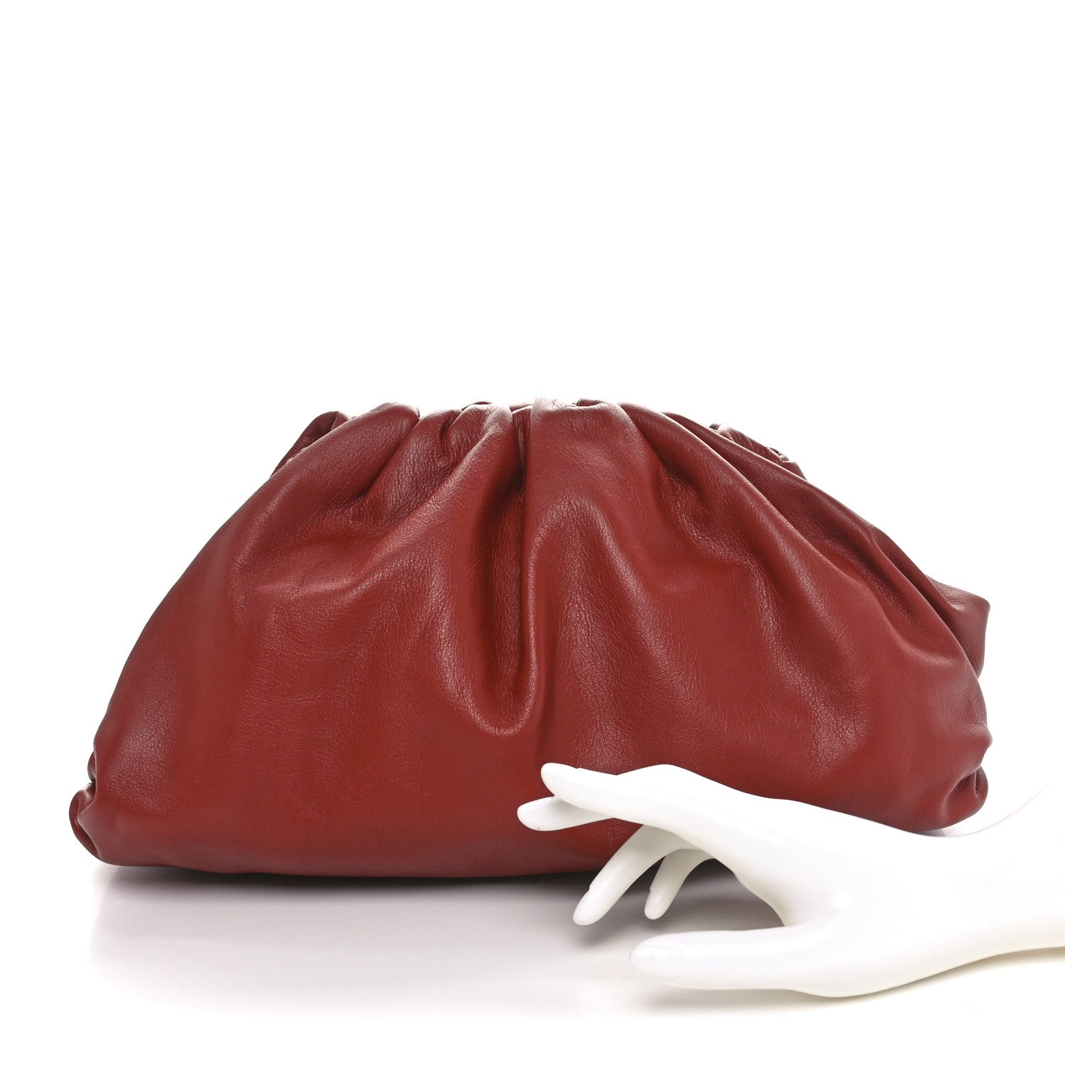 Bottega Veneta Smooth Butter Calf The Pouch Oversized Clutch Rust 2 of 11