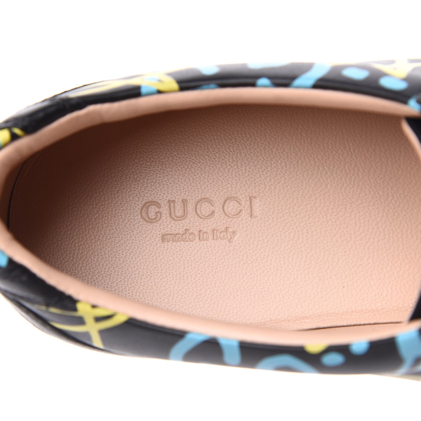 Calfskin GucciGhost Print Womens Low Top Sneakers 41 Black New Acquamarine
