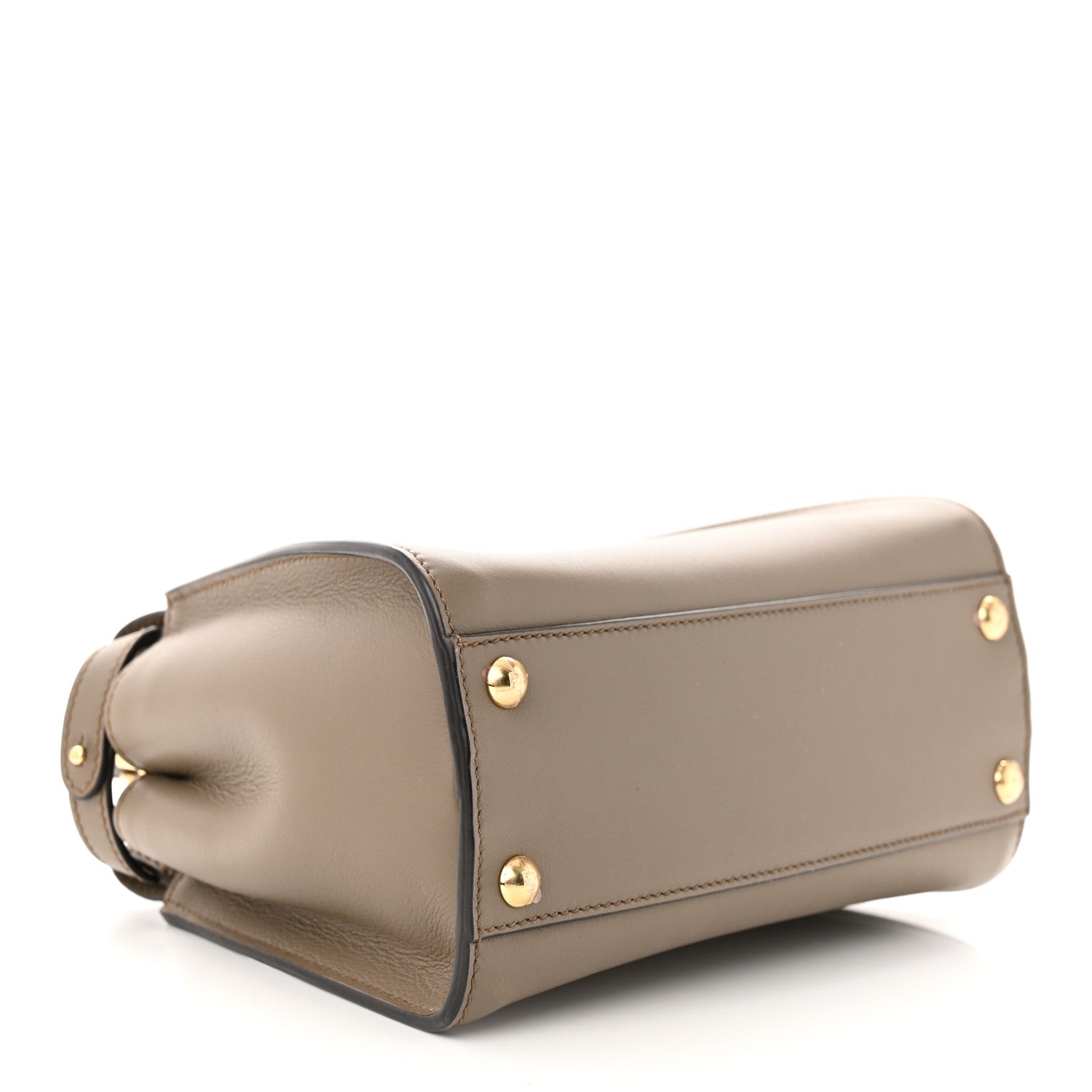 Fendi Vitello Seta Canvas FF Embroidered Mini Peekaboo Iconic Satchel Tartufo 4 of 10