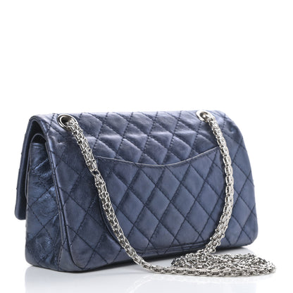 Chanel Metallic Aged Calfskin Quilted 2.55 Reissue 225 Flap Blue 3 of 15