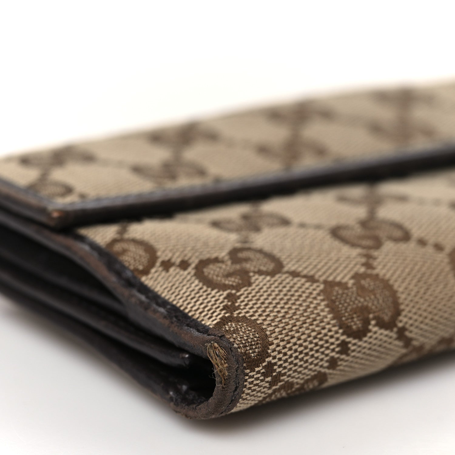 Gucci Monogram Margaux Calfskin Dice Continental Wallet Beige Ebony Dark Brown 8 of 11