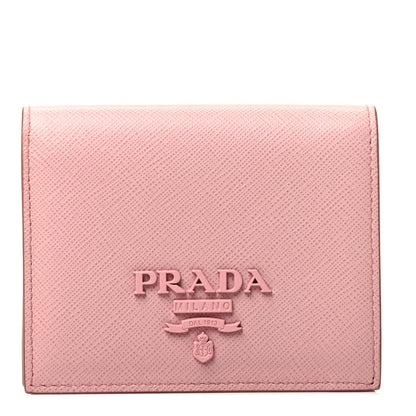 Prada Saffiano Shine Monochrome Bi-Fold Wallet Petalo 1 of 4