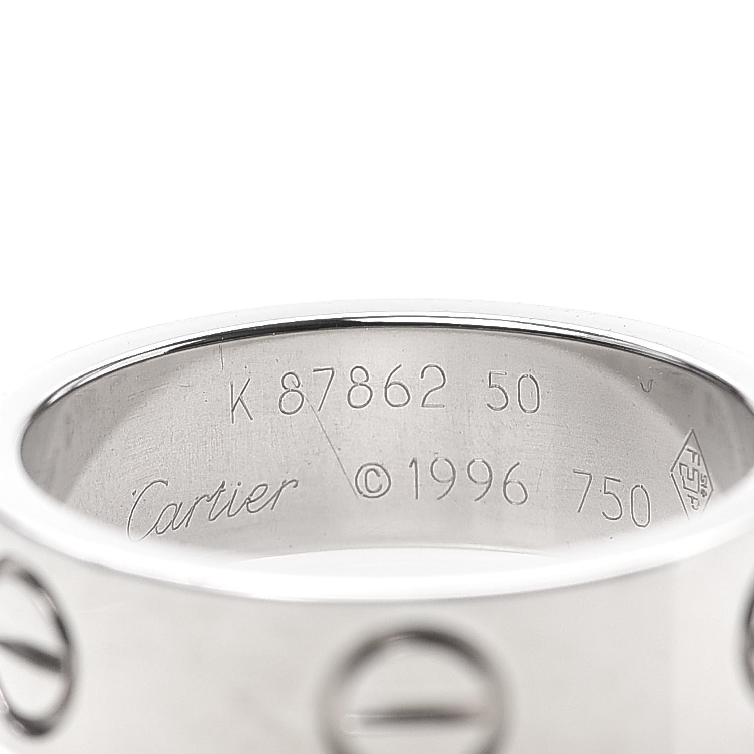 Cartier 18K White Gold 5.5mm LOVE Ring 50 5.25 4 of 4