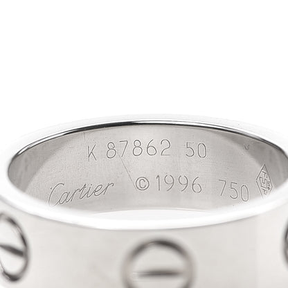 Cartier 18K White Gold 5.5mm LOVE Ring 50 5.25 4 of 4