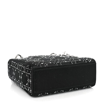 Christian Dior Satin Crystal Cannage Mini Lady Dior Black 4 of 9