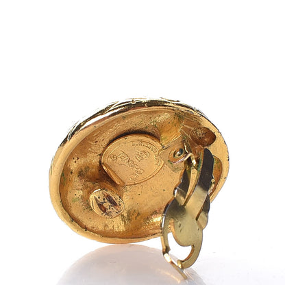 Chanel Logo Clip On Earrings Gold 4 of 4