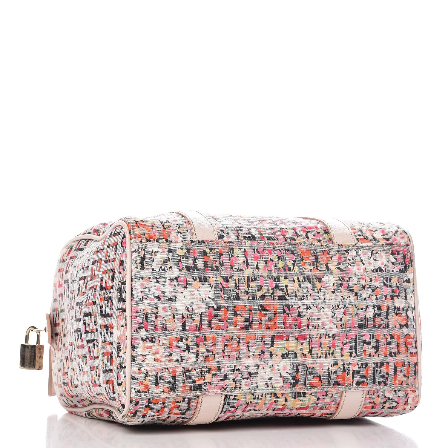 Fendi Zucchino Vitello Floral Forever Boston Rosa Papaya Rosa Confetto 4 of 16