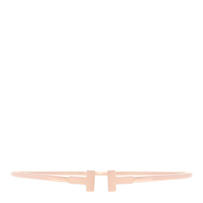 Tiffany 18K Rose Gold Narrow T Wire Bracelet 1 of 5