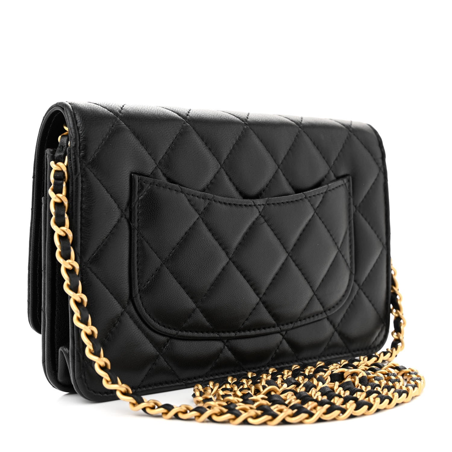 Chanel Lambskin Plexiglass Quilted Coco Love Wallet On Chain WOC Black 3 of 12