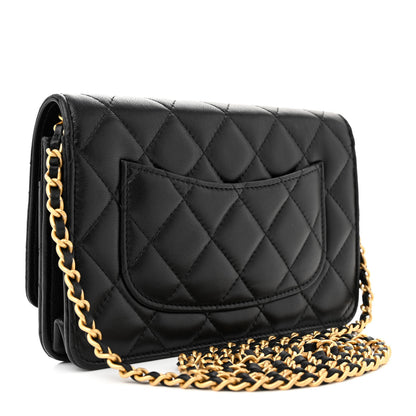 Chanel Lambskin Plexiglass Quilted Coco Love Wallet On Chain WOC Black 3 of 12
