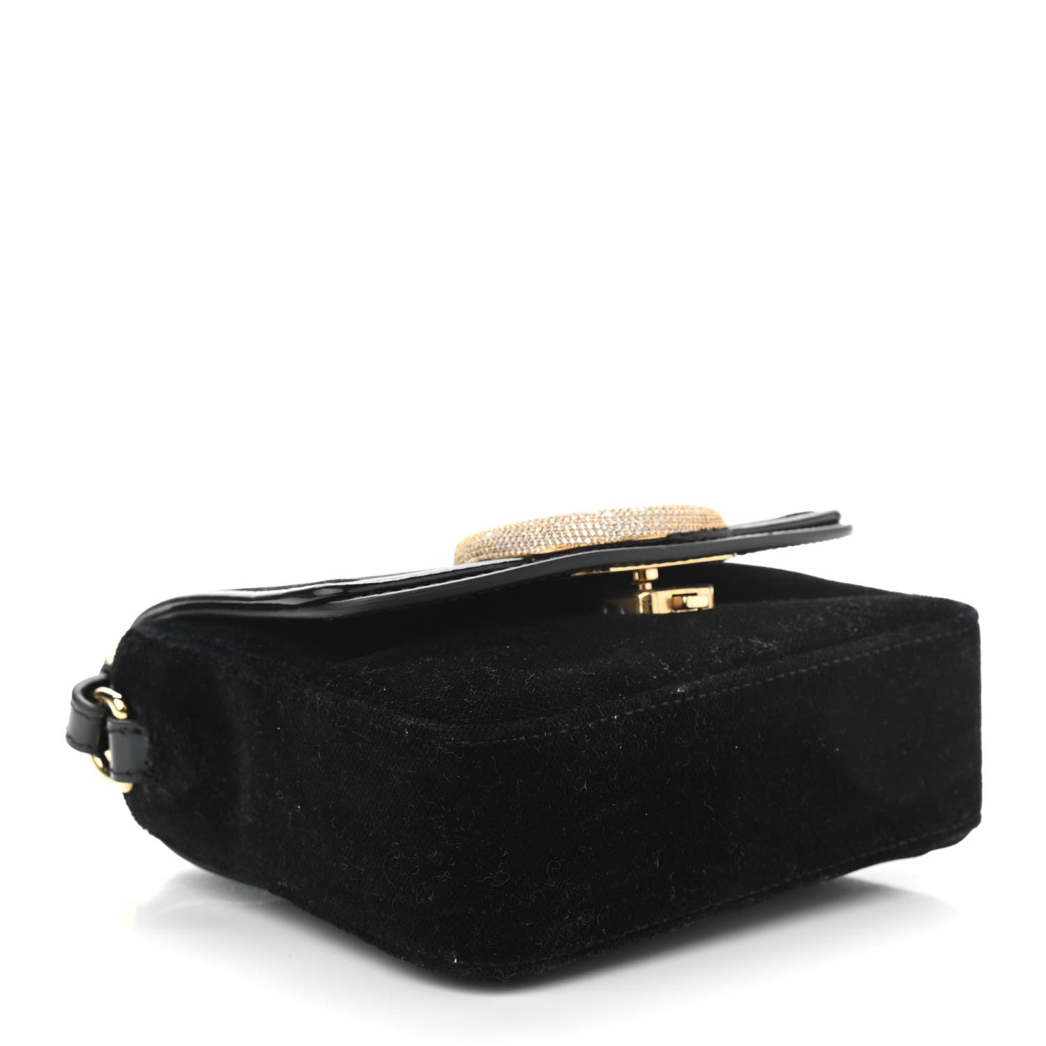 Chloe Velvet Crystal Mini C Double Carry Black 4 of 9
