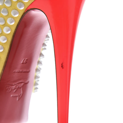 Christian Louboutin Veau Velours Lady Peep Spikes 150 Pumps 37 Sun 9 of 10
