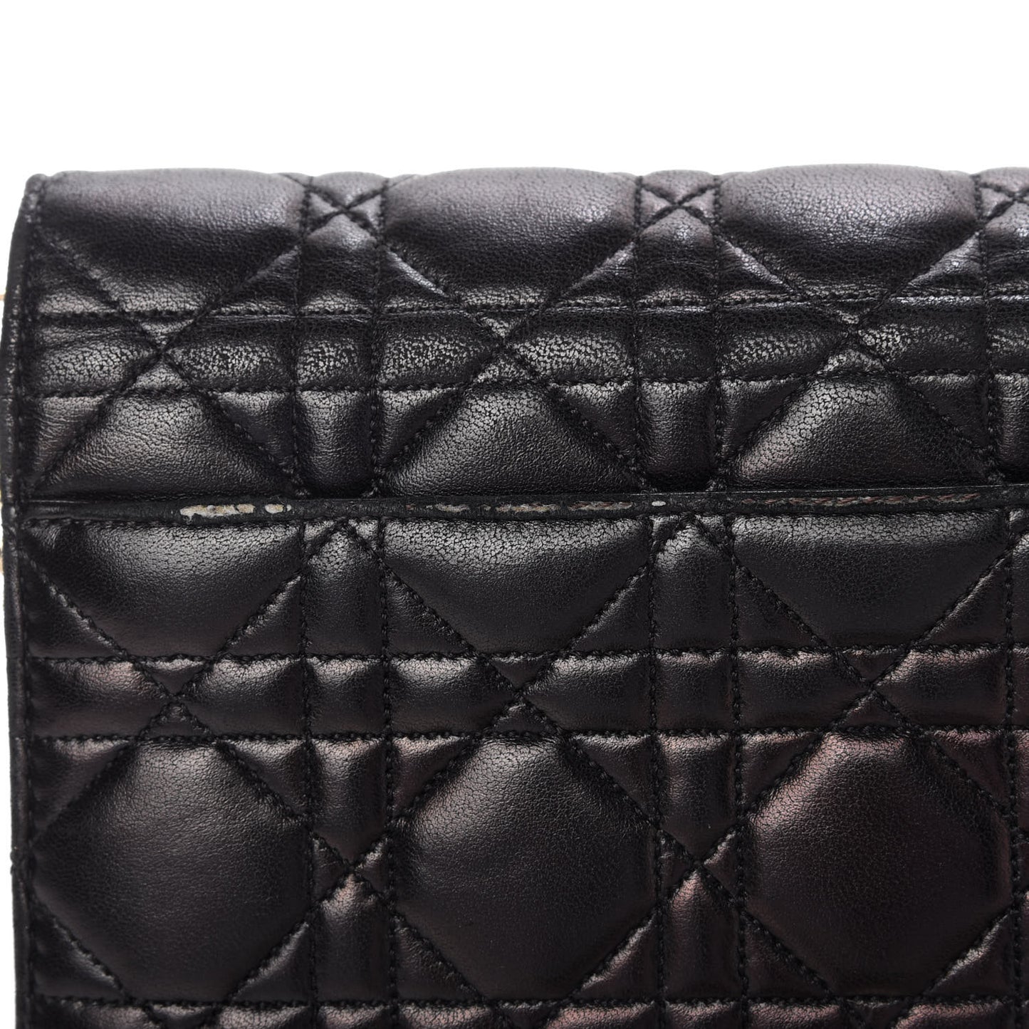 Lambskin Cannage Miss Dior Promenade Pouch Black