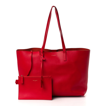 Saint Laurent Calfskin Large Shopping Tote Rouge Eros 1 of 10