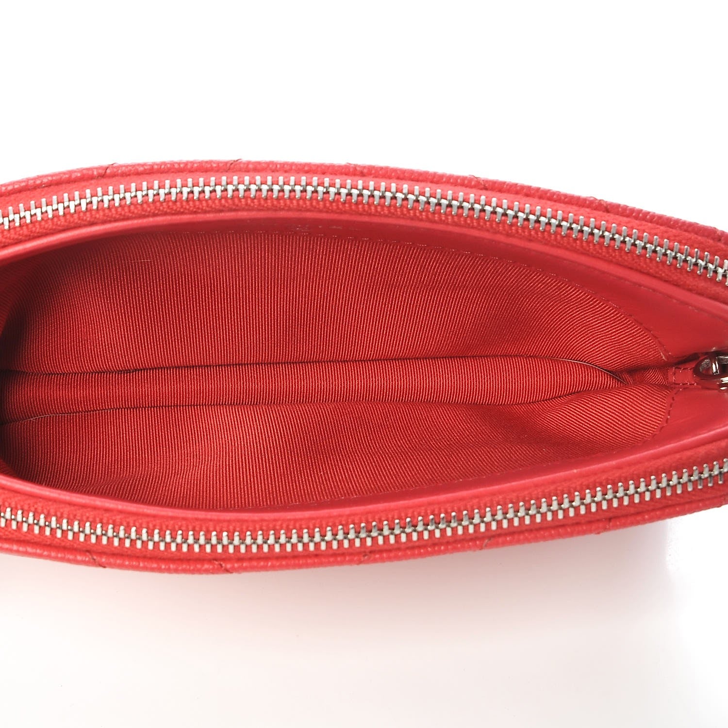 Chanel Caviar Chevron Quilted Small Clutch With Chain Light Red 5 of 11
