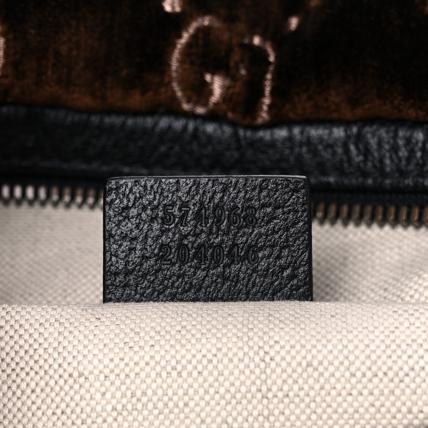 GG Monogram Velvet Belt Bag Brown