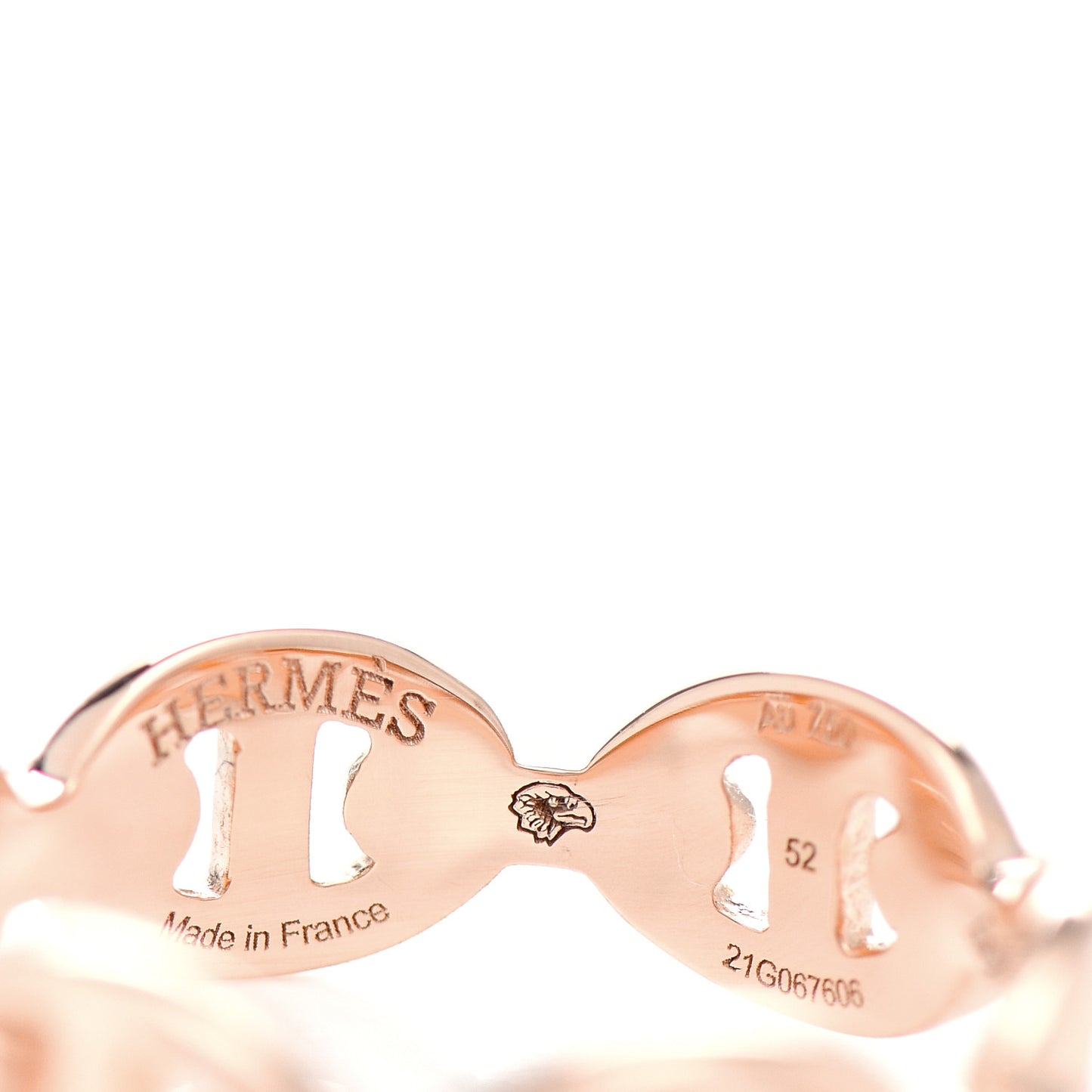 18K Rose Gold PM Chaine D'Ancre Enchainee Ring 52 6