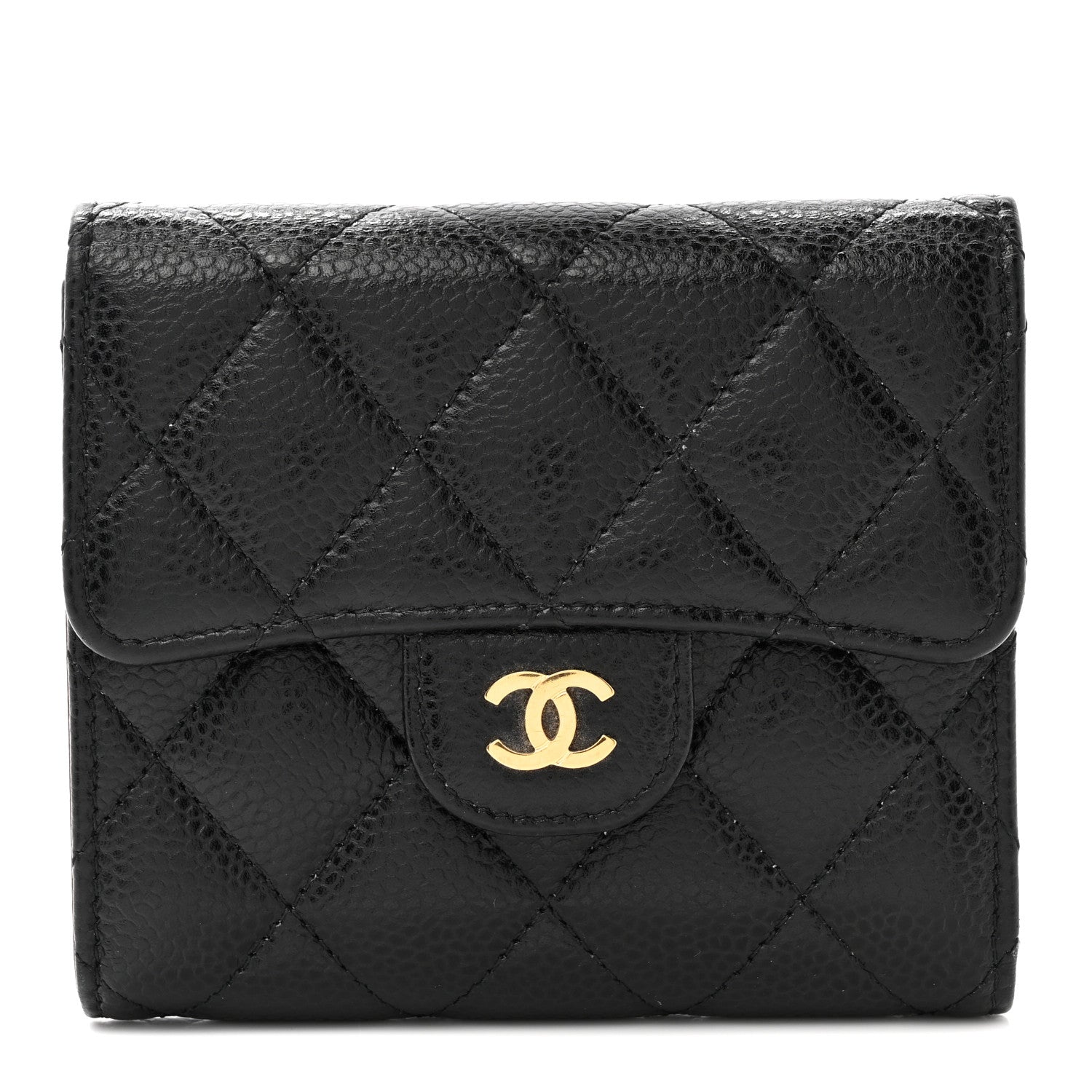 Chanel Caviar Quilted Compact Flap Wallet Black 1 of 10