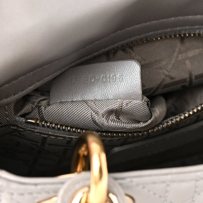 Christian Dior Metallic Lambskin Cannage Mini Lady Dior Grey 7 of 17