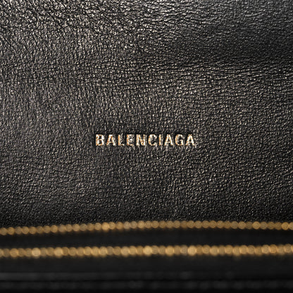 Balenciaga Calfskin Losange Monogram Embossed Medium Sharp Top Handle Bag Black 5 of 11