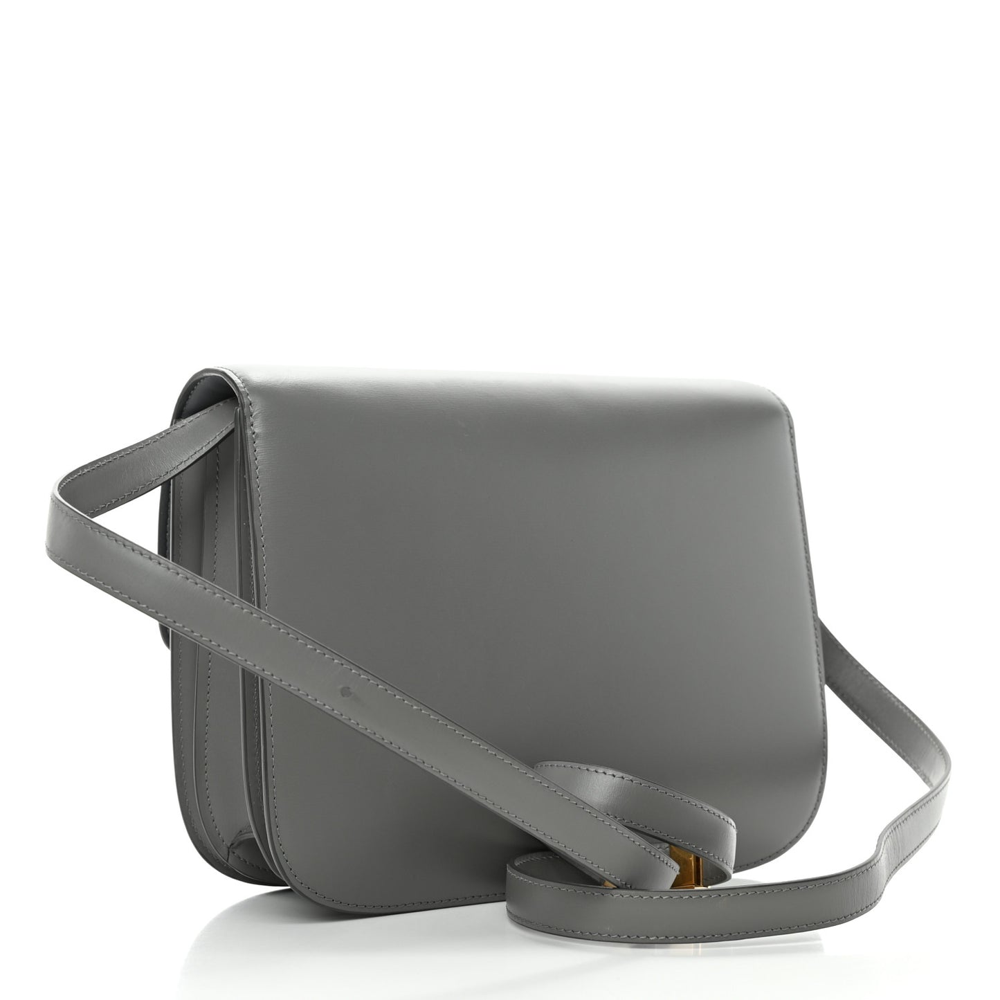 Box Calfskin Medium Classic Box Flap Bag Zinc