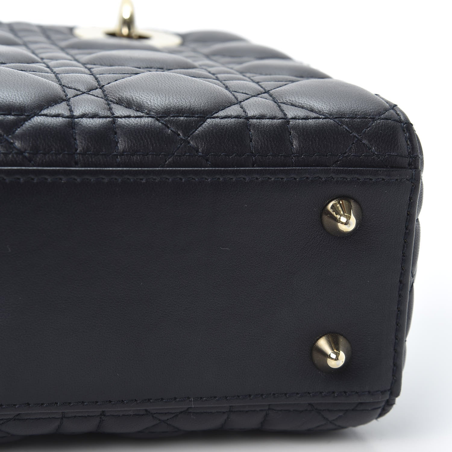 Christian Dior Lambskin Cannage Small Lucky Badges My Lady Dior Navy 12 of 13