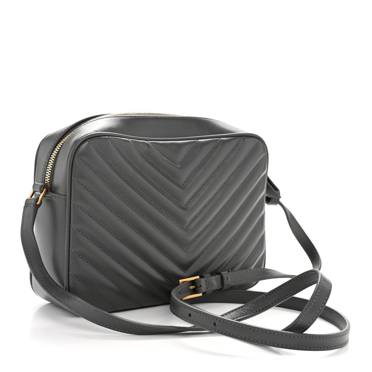 Saint Laurent Calfskin Matelasse Monogram Lou Camera Bag Storm 3 of 10