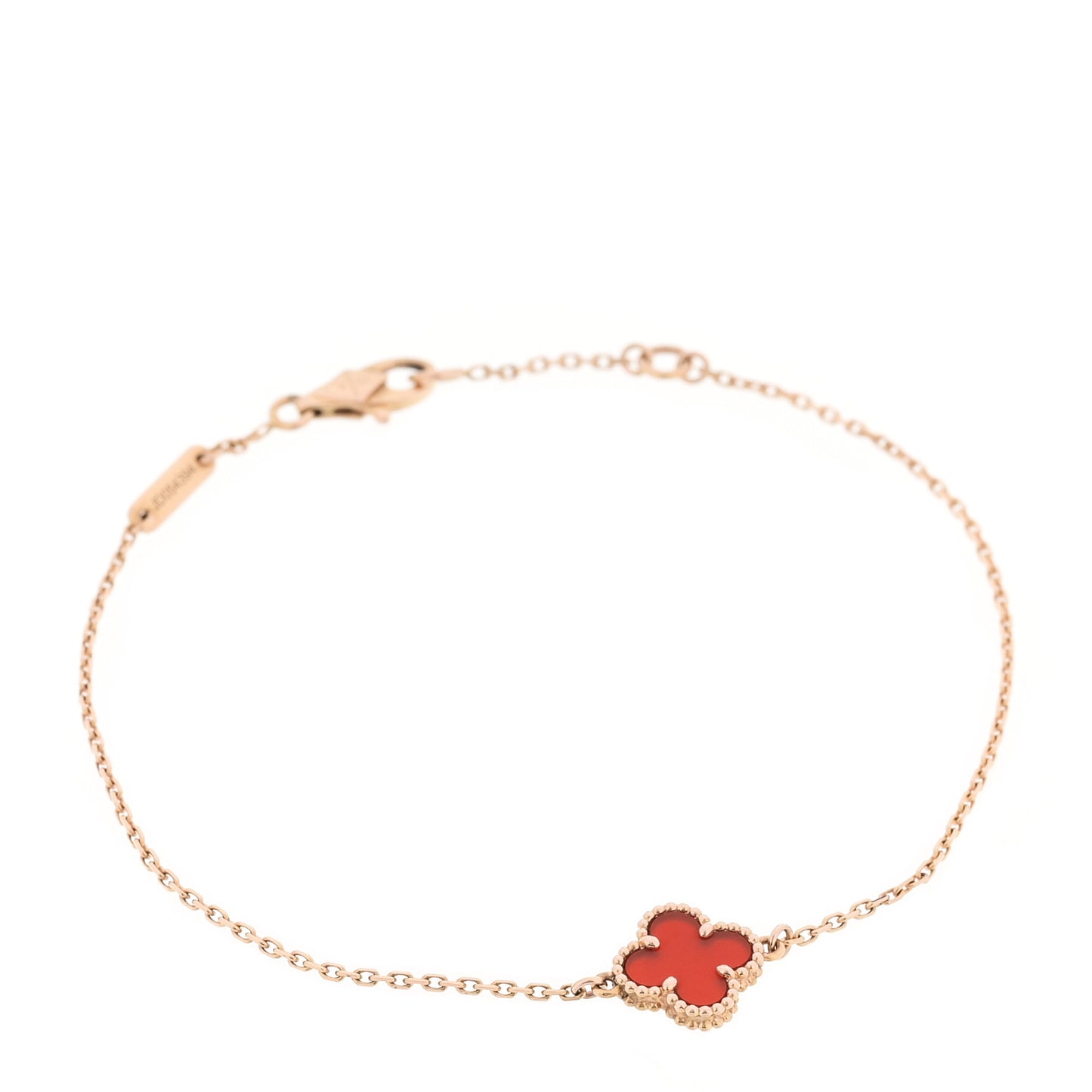 18K Rose Gold Carnelian Sweet Alhambra Bracelet