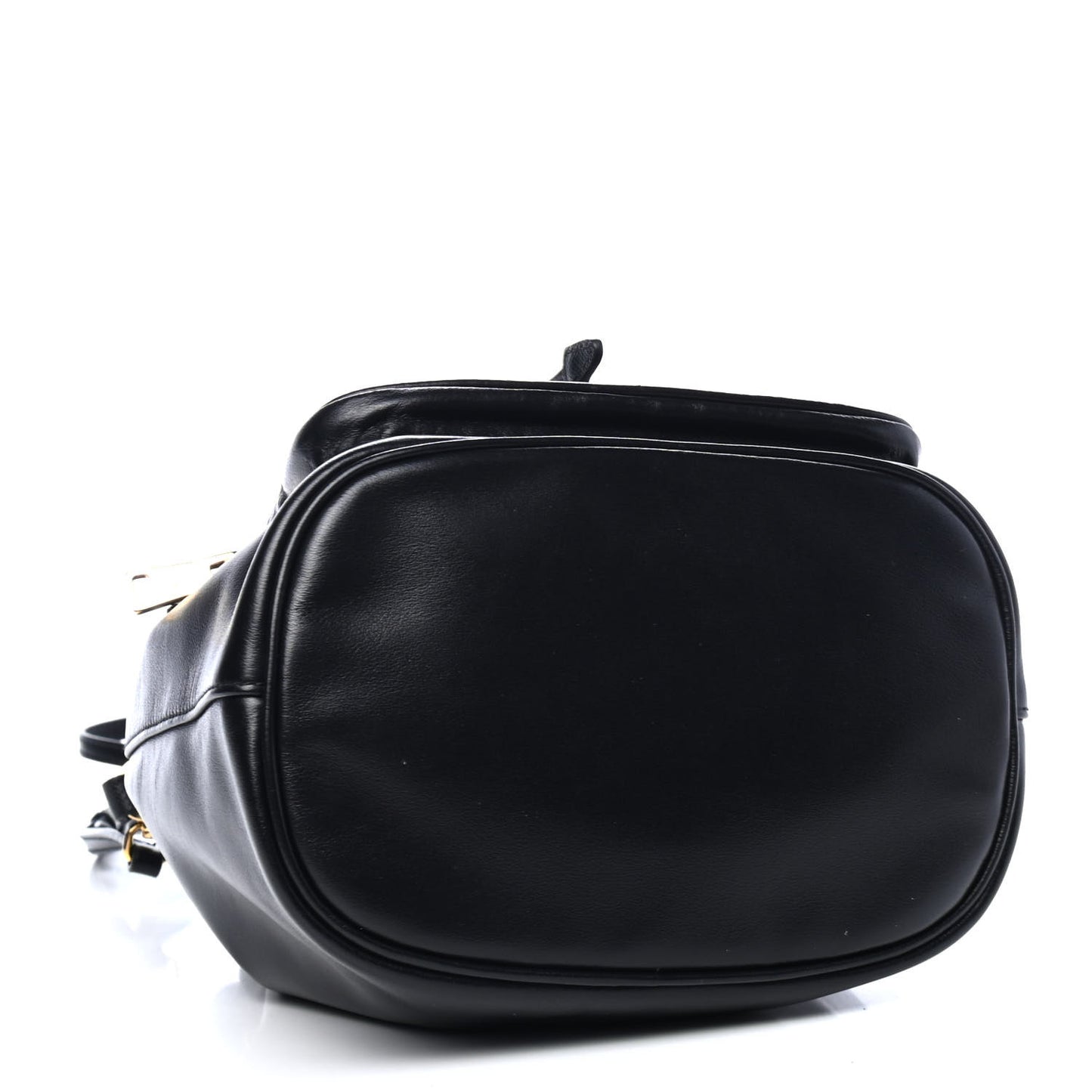 Light Calfskin Saffiano Mini Bucket Crossbody Bag Black