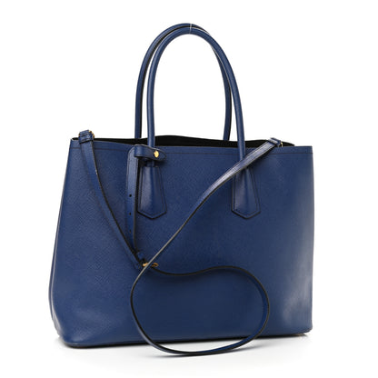 Prada Saffiano Cuir Medium Double Bag Inchiostro 3 of 12