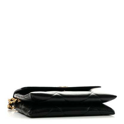 Chanel Lambskin Quilted Chanel 19 Flap Clutch Black 4 of 11