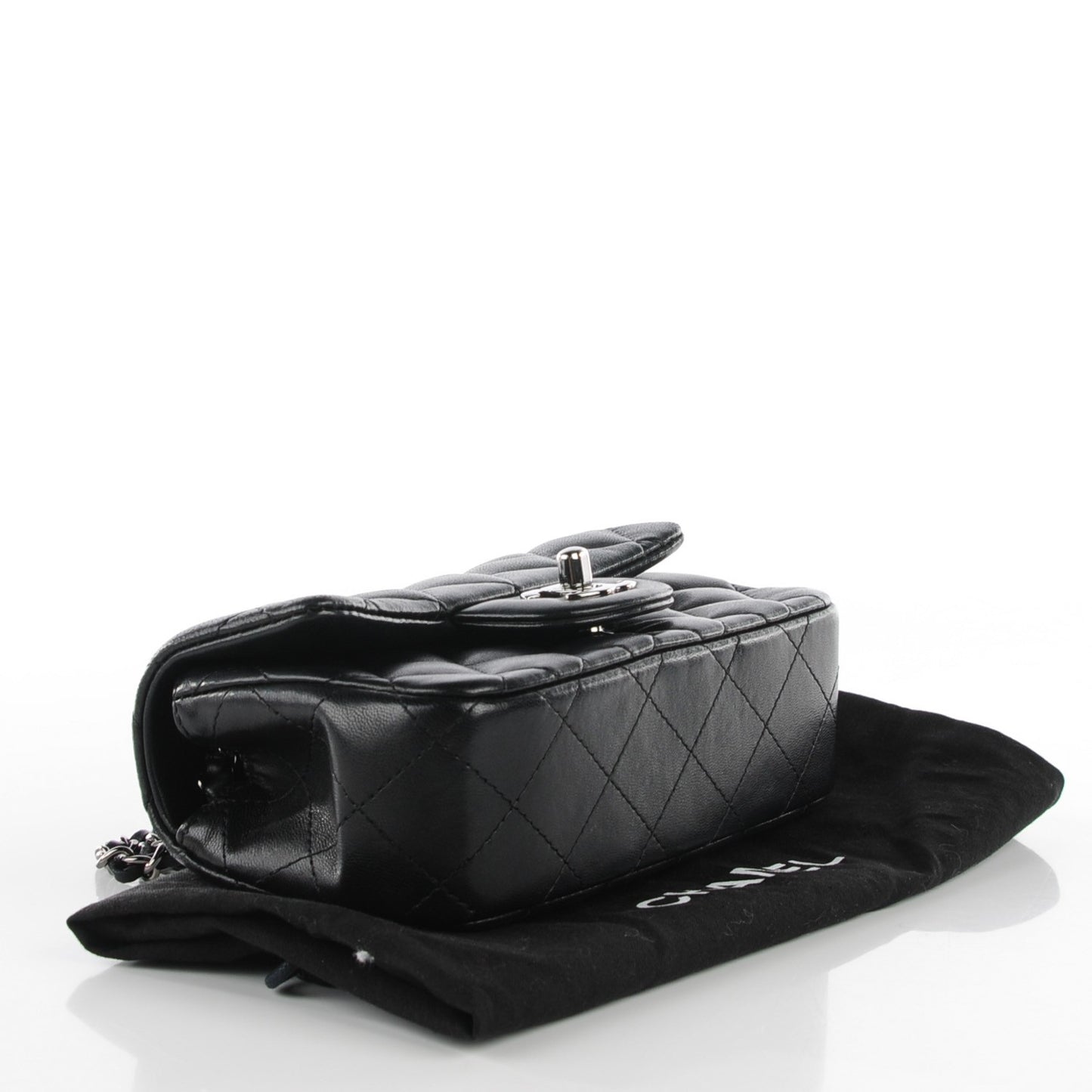 Lambskin Quilted Extra Mini Flap Black
