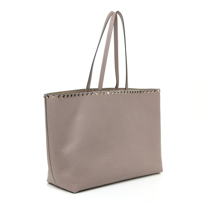 Valentino Garavani Grained Calfskin Rockstud Shoulder Tote Poudre 3 of 13