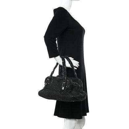 Chanel Distressed Lambskin Lady Braid Bowler Black 2 of 11