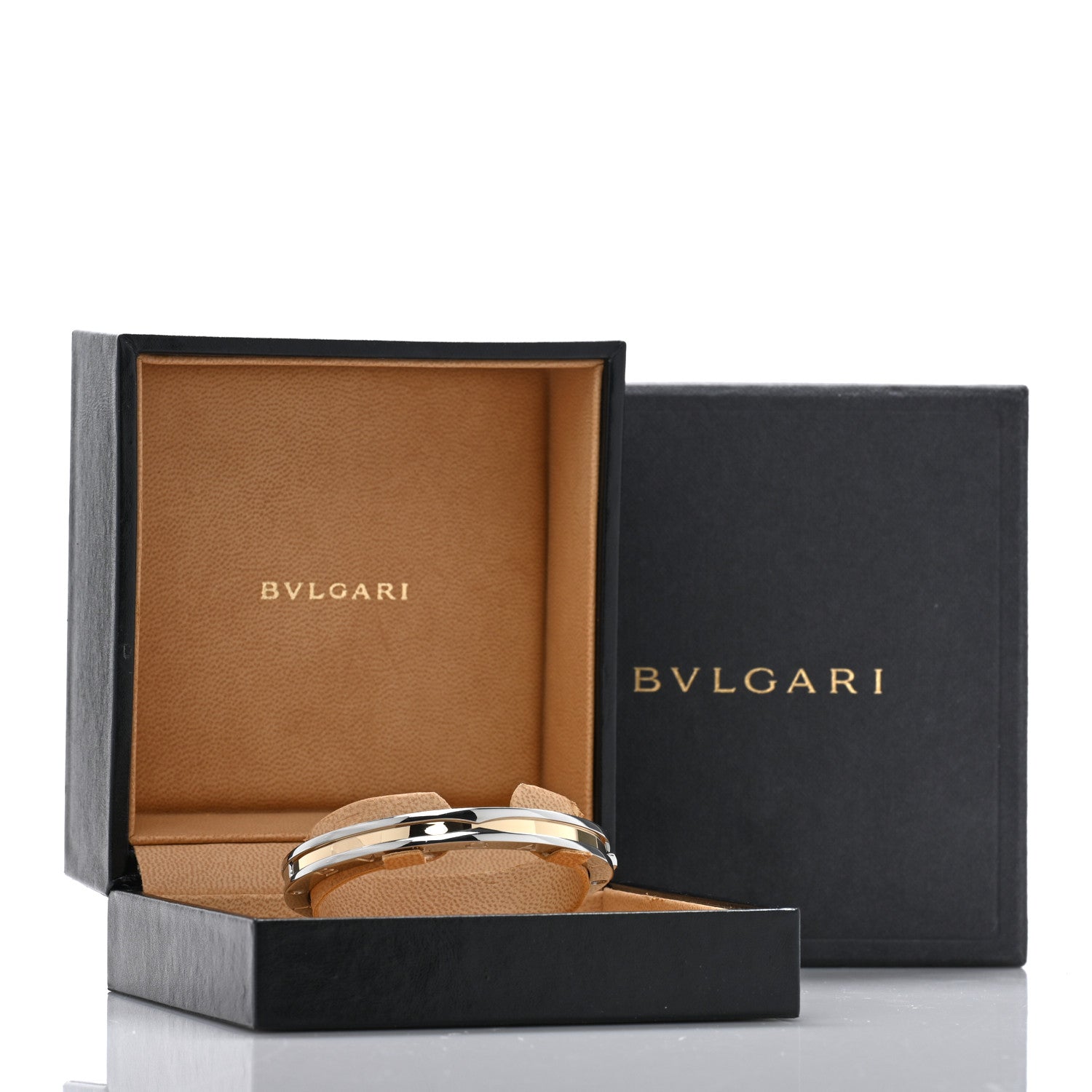 Bulgari 18K Yellow Gold Stainless Steel B.Zero1 Bangle Bracelet 4 of 4