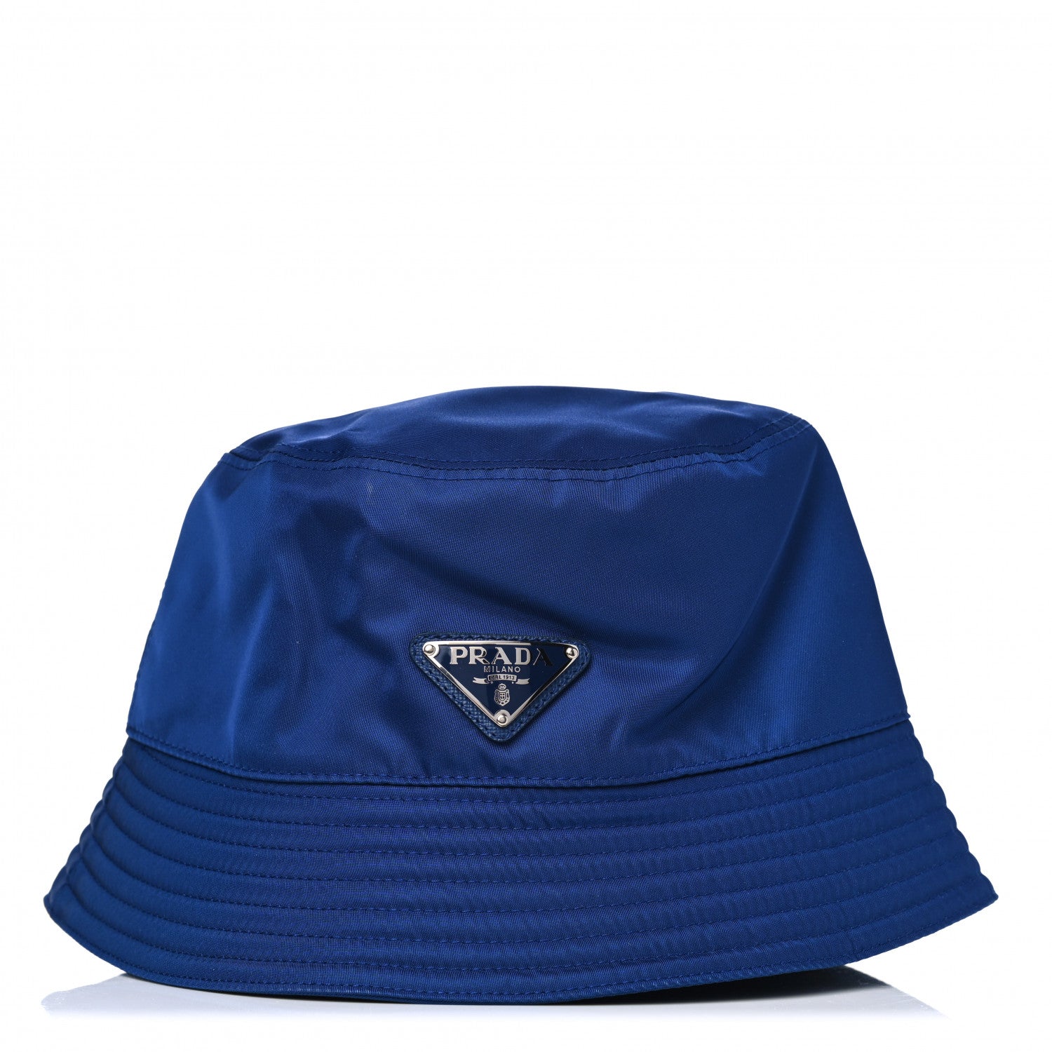 Prada Nylon Metal Triangle Logo Mens Bucket Hat M Bluette 1 of 5