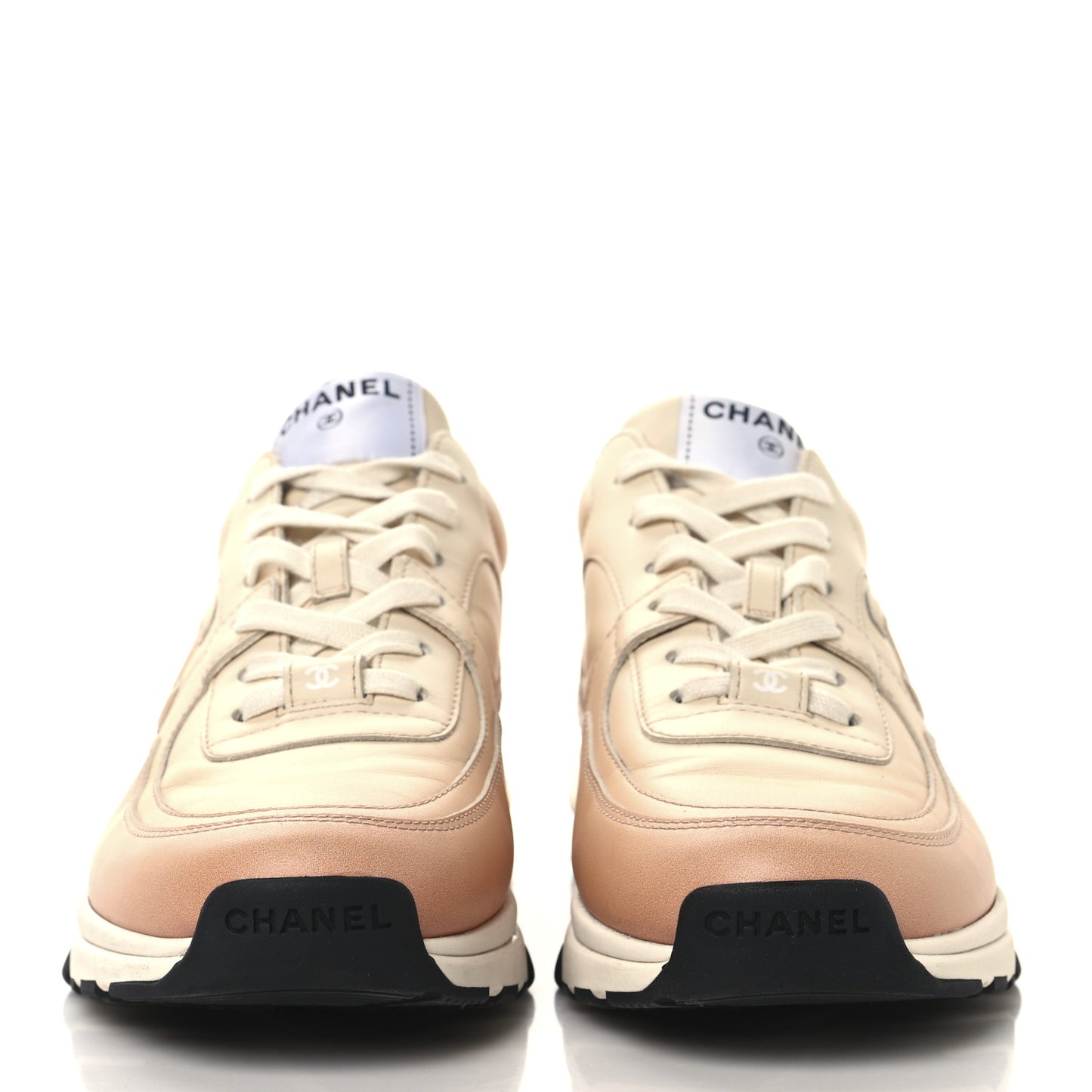 Gradiant Calfskin CC Womens Sneakers 40 Light Orange