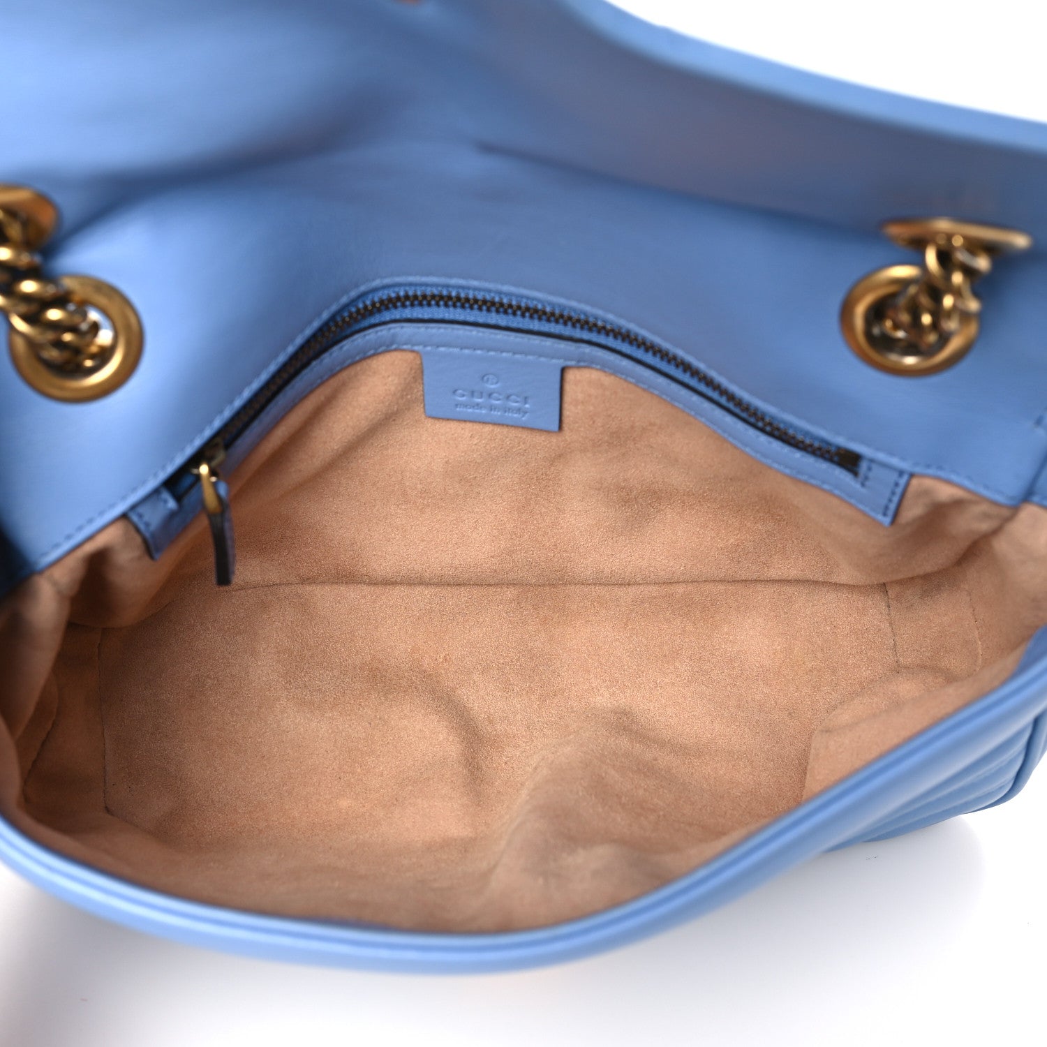 Gucci Calfskin Matelasse Small GG Marmont Shoulder Bag Clear Sky Blue 5 of 9