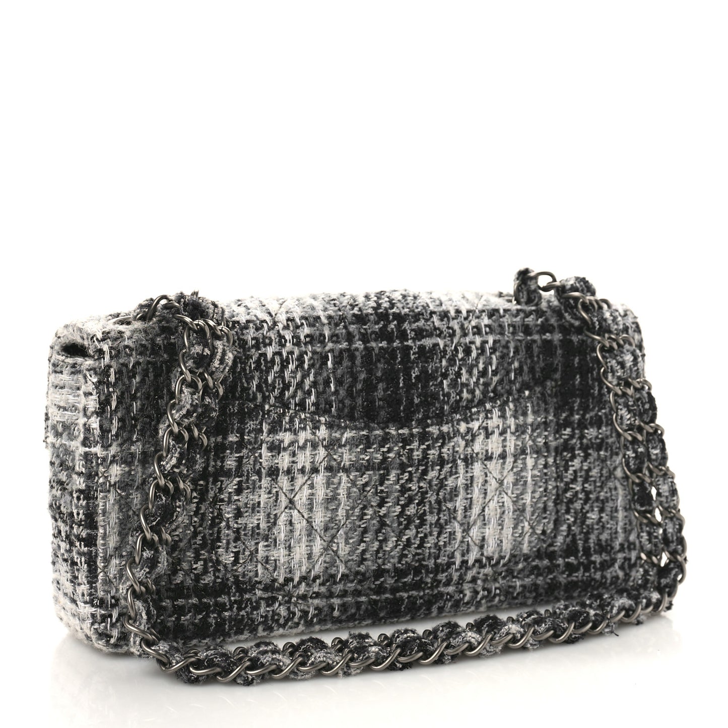 Tweed East West Flap Black White
