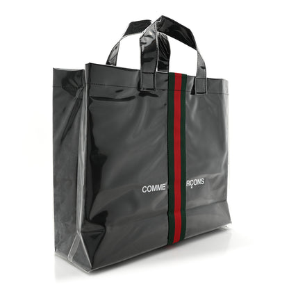 Gucci X Comme de Garçons Paper Plastic Web Shopper Tote Black 3 of 9